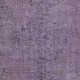 Vintage Handmade Turkish Area Rug redyed in Purple Color for contemporary interiors
