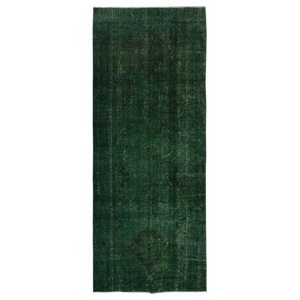 Dark Green Hallway Runner. Kitchen Rug. Handmade Corridor Rug. Stair Rug. Entryway Rug