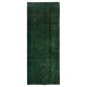 Dark Green Hallway Runner. Kitchen Rug. Handmade Corridor Rug. Stair Rug. Entryway Rug