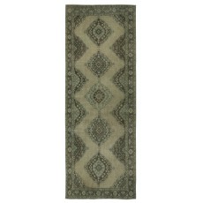 Green Hallway Runner. Kitchen Rug. Handmade Corridor Rug. Stair Rug