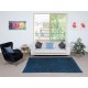 Contemporary Handmade Navy Blue Color Area Rug, Hand Knotted Turkish Floor Covering