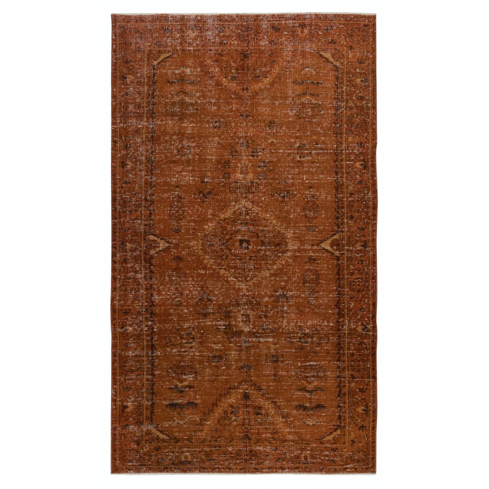 Orange Handmade Turkish Area Rug for Living Room, Entrance, Bedroom, Dining Room & Kids Room