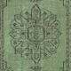 Authentic Handmade Green Color Turkish Area Rug for Modern Interiors