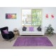 Turkish Floor Rug in Purple Color, Modern Hand Knotted Rug for Kitchen and Living Room