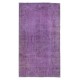 Turkish Floor Rug in Purple Color, Modern Hand Knotted Rug for Kitchen and Living Room