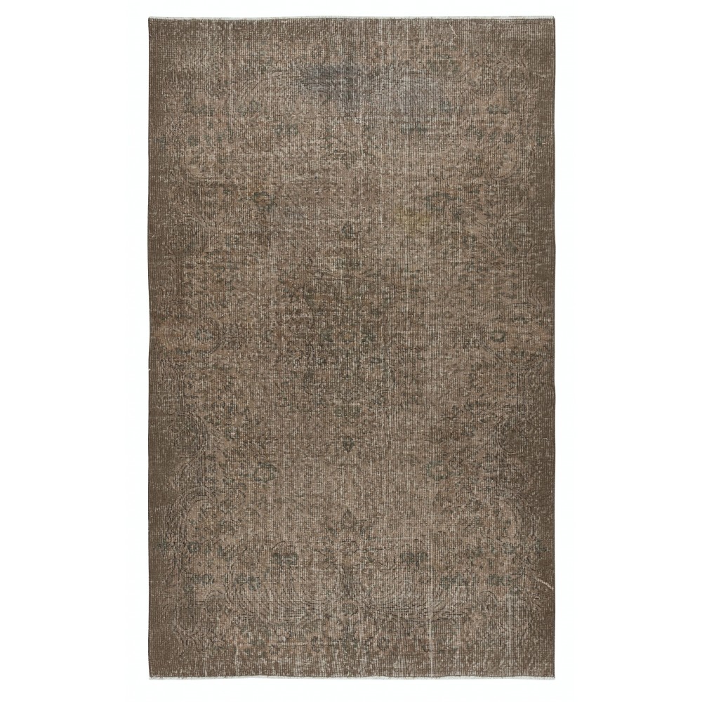 Modern Wool Area Rug. Handmade in Turkey. Brown Color Living Room Rug