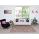 Modern Pink Color Area Rug. Handmade Turkish Floor Rug. Bohemian Home Decor