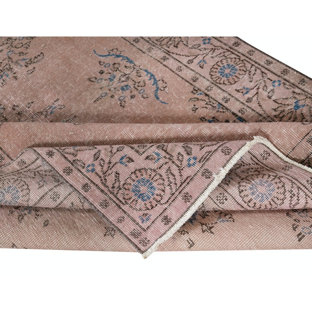 Modern Pink Color Area Rug. Handmade Turkish Floor Rug. Bohemian Home Decor