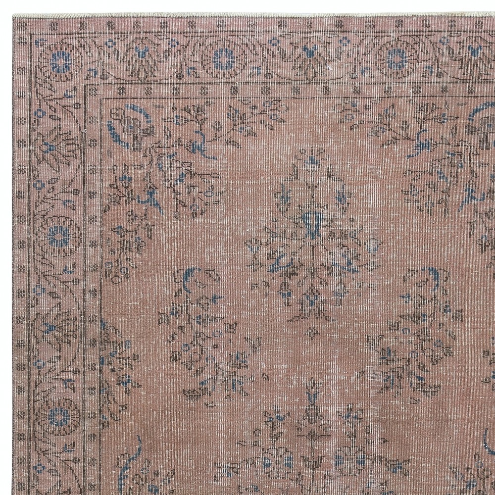 Modern Pink Color Area Rug. Handmade Turkish Floor Rug. Bohemian Home Decor