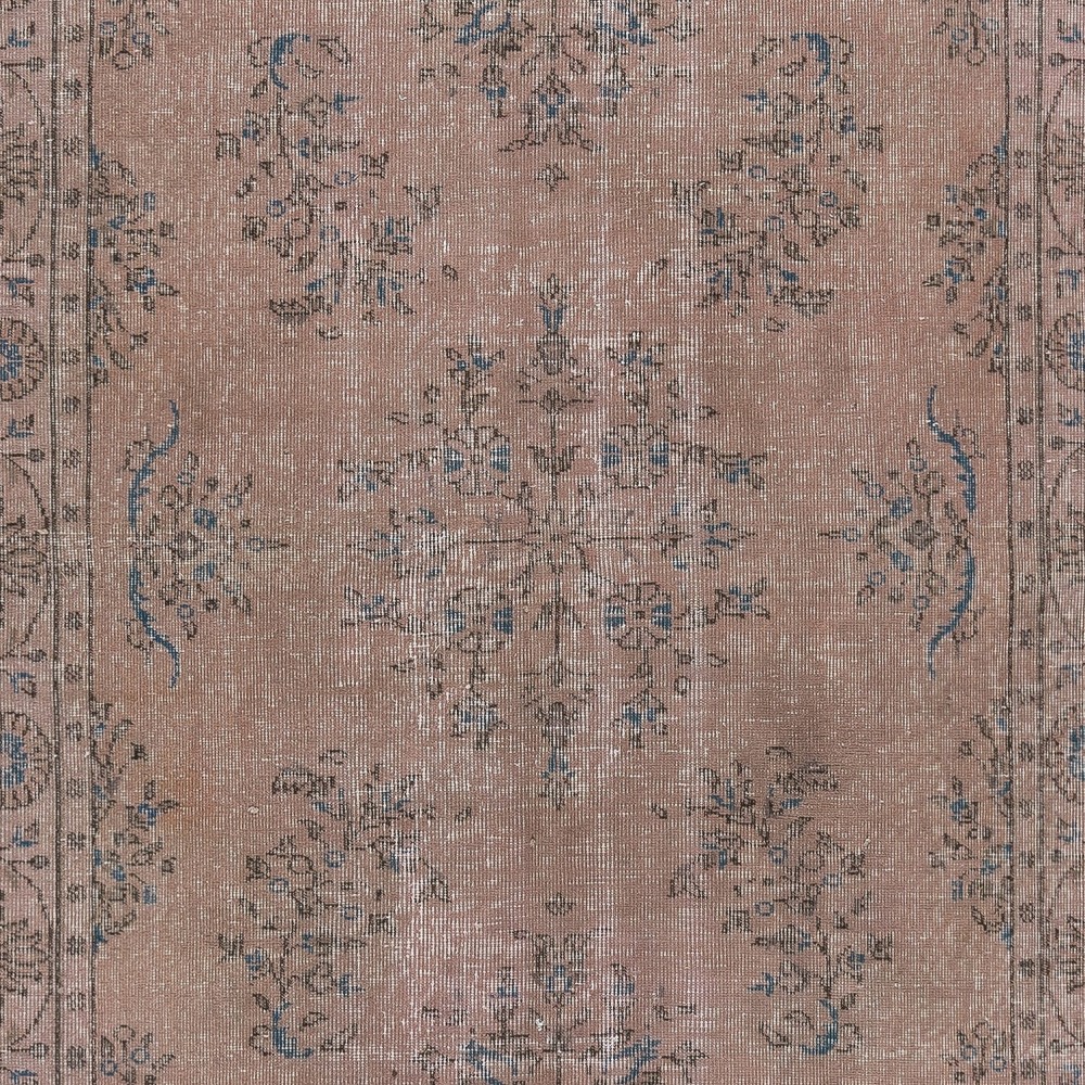 Modern Pink Color Area Rug. Handmade Turkish Floor Rug. Bohemian Home Decor