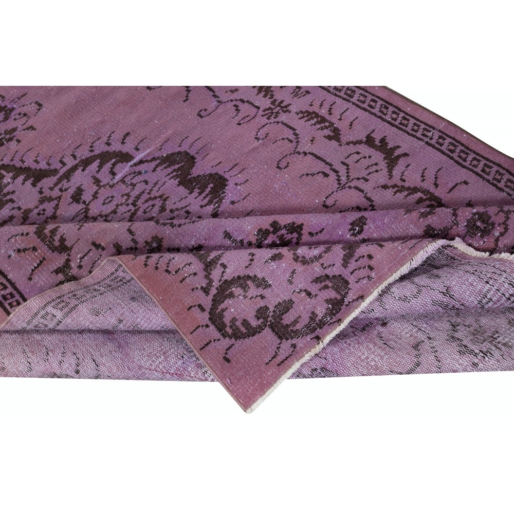 Handmade Anti-bacterial Area Rug, Purple Color Hand Knotted Turkish Rug