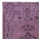 Handmade Anti-bacterial Area Rug, Purple Color Hand Knotted Turkish Rug