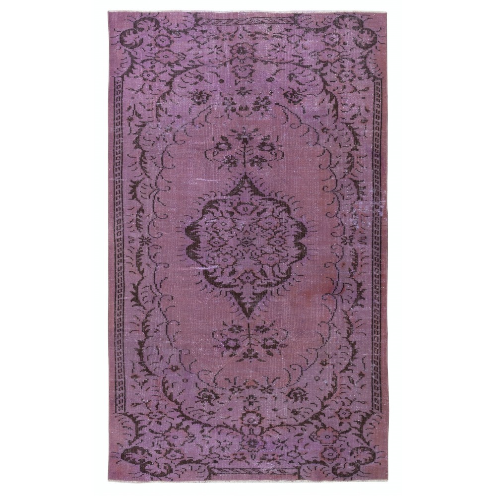 Handmade Anti-bacterial Area Rug, Purple Color Hand Knotted Turkish Rug