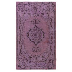 Handmade Anti-bacterial Area Rug, Purple Color Hand Knotted Turkish Rug