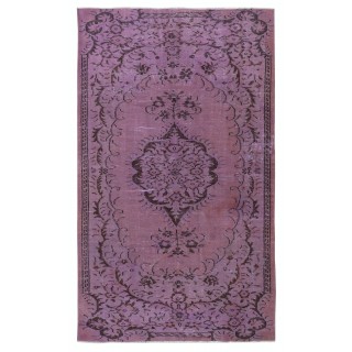 Handmade Anti-bacterial Area Rug, Purple Color Hand Knotted Turkish Rug