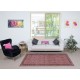 Hand-Made Floral Patterned Wool Rug from Turkey. Pink Color Re-Dyed Area Rug