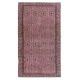 Hand-Made Floral Patterned Wool Rug from Turkey. Pink Color Re-Dyed Area Rug