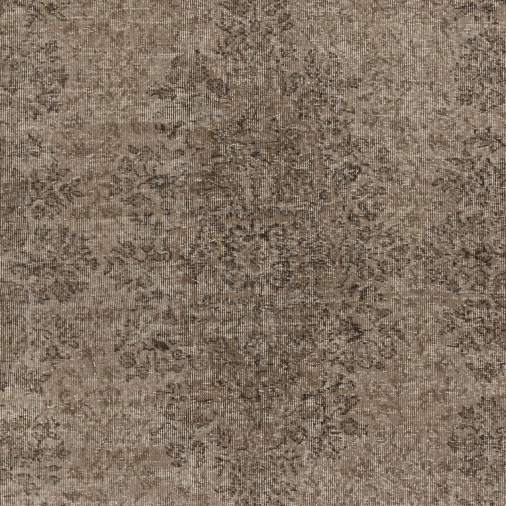 Modern Wool Area Rug in Brown. Hand-Knotted in Turkey