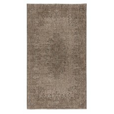 Modern Wool Area Rug in Brown. Hand-Knotted in Turkey