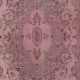 Vintage Handmade Turkish Wool Area Rug redyed in Pink Color for contemporary interiors