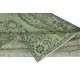 Contemporary Handmade Turkish Wool Area Rug in Green