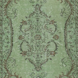 Contemporary Handmade Turkish Wool Area Rug in Green