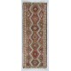 Vintage Turkish Runner Kilim Rug (Flat Weave) with Geometric Patterns. 100% Wool