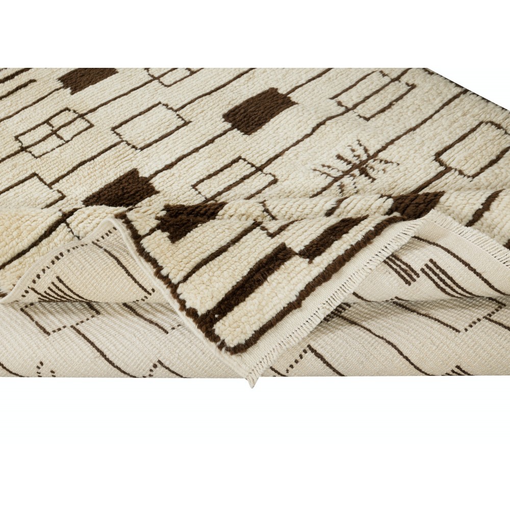 Contemporary Moroccan Tulu Rug, 100% Natural Wool, Custom Options Available	