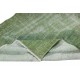Modern Handmade Wool Area Rug Overdyed in Green, Distressed Turkish Rug