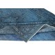 Shabby Chic Handmade Blue Color Turkish Wool Area Rug with Medallion Design