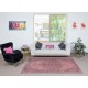 Handmade Area Rug for Kids Room. Pink Living Room Rug. Modern Bedroom Rug