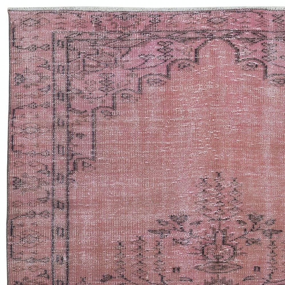 Handmade Area Rug for Kids Room. Pink Living Room Rug. Modern Bedroom Rug