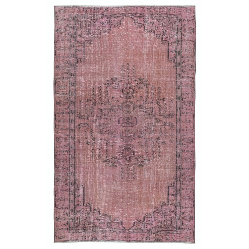Handmade Area Rug for Kids Room. Pink Living Room Rug. Modern Bedroom Rug
