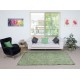 Green Handmade Area Rug from Turkey. Woolen Floor Covering