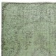 Green Handmade Area Rug from Turkey. Woolen Floor Covering