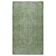 Green Handmade Area Rug from Turkey. Woolen Floor Covering
