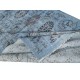Floral Patterned Blue Area Rug for Modern Interiors, Handmade in Turkey