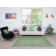 Green Color Wool Area Rug for Modern Interiors, Handmade in Turkey