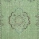Green Color Wool Area Rug for Modern Interiors, Handmade in Turkey