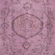 Modern Pink Color Over-Dyed Rug. Handmade Turkish Floor Rug. Bohemian Home Decor