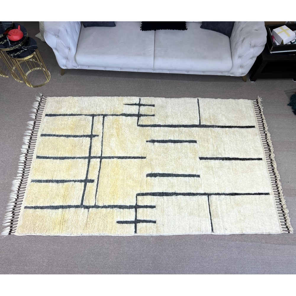 Modern Moroccan style Handmade Rug, 100% Natural Wool. Custom Options Available
