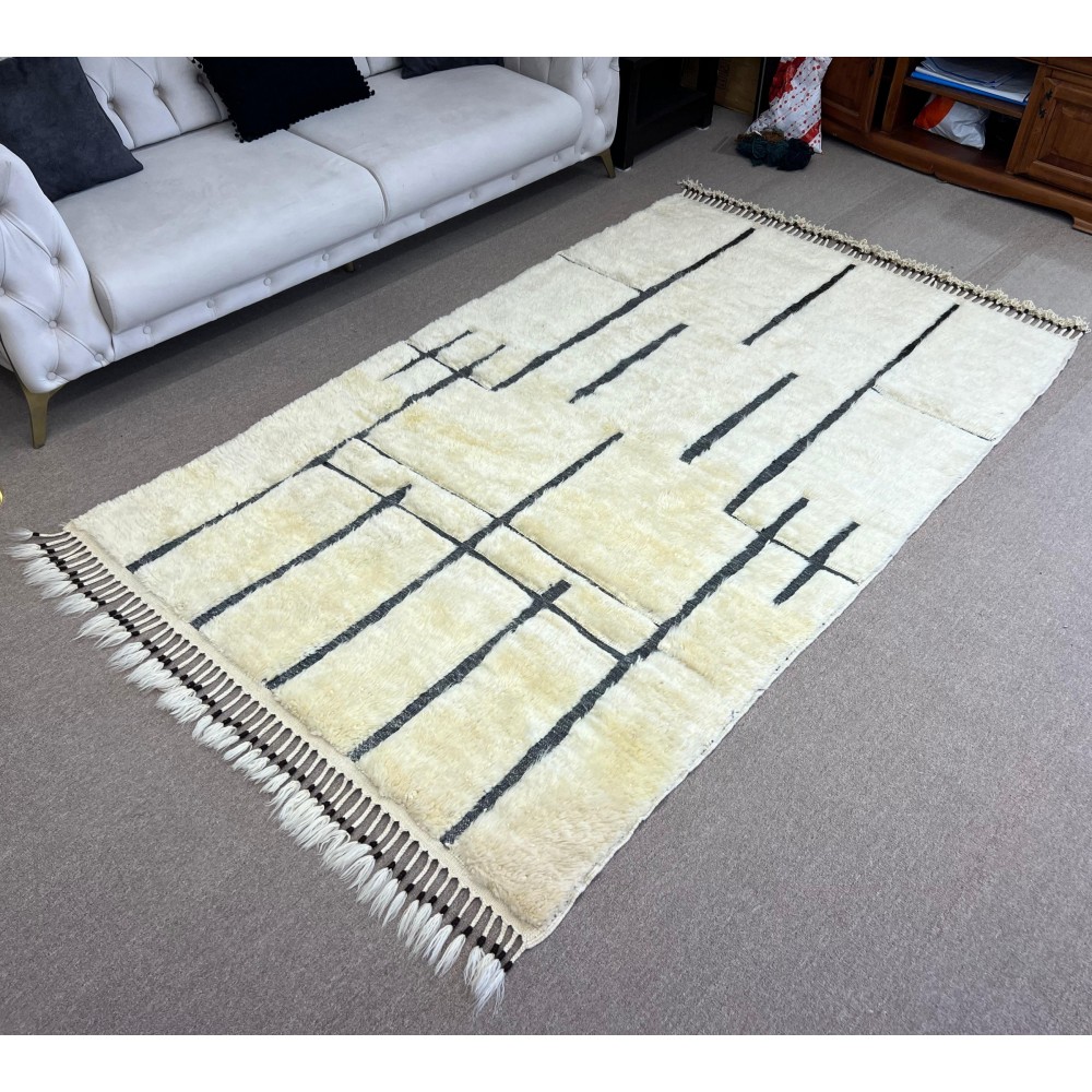 Modern Moroccan style Handmade Rug, 100% Natural Wool. Custom Options Available