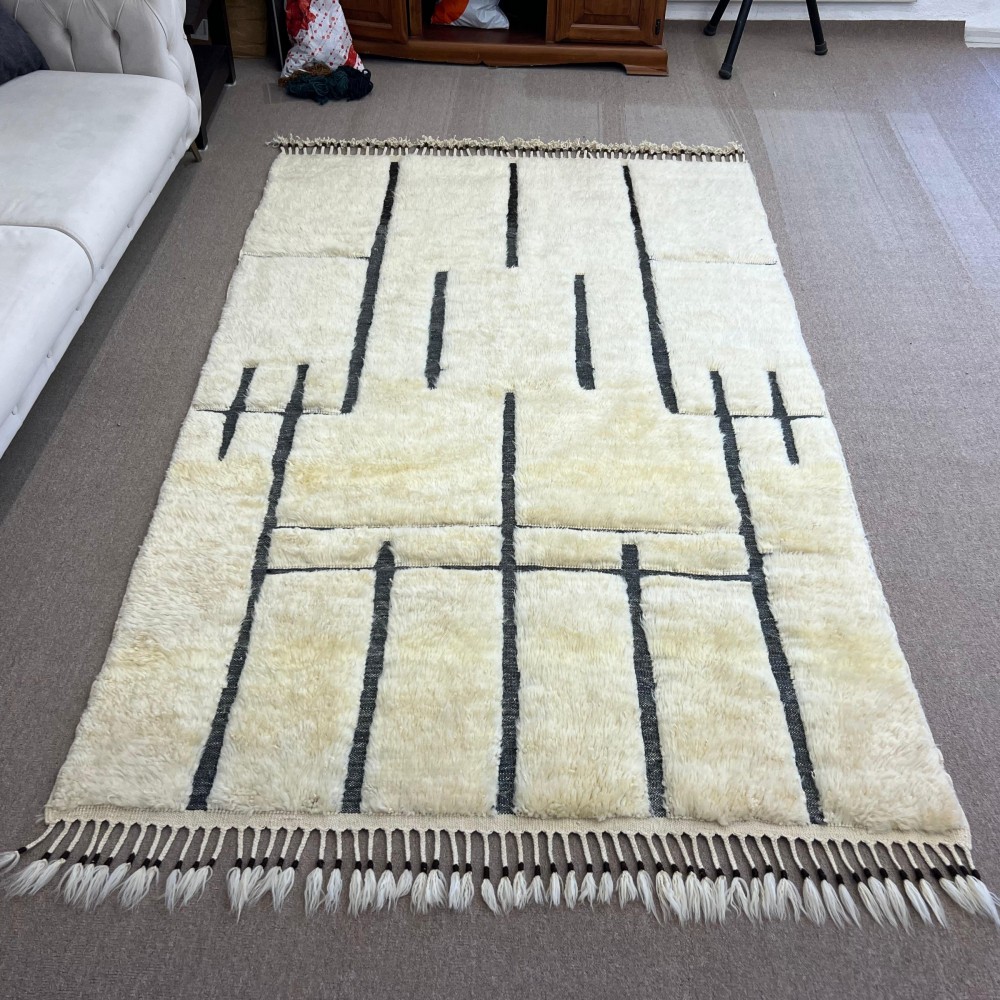 Modern Moroccan style Handmade Rug, 100% Natural Wool. Custom Options Available