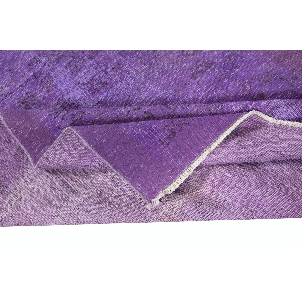 Purple Color Handmade Wool Rug from Turkey, Great 4 Modern Interiors