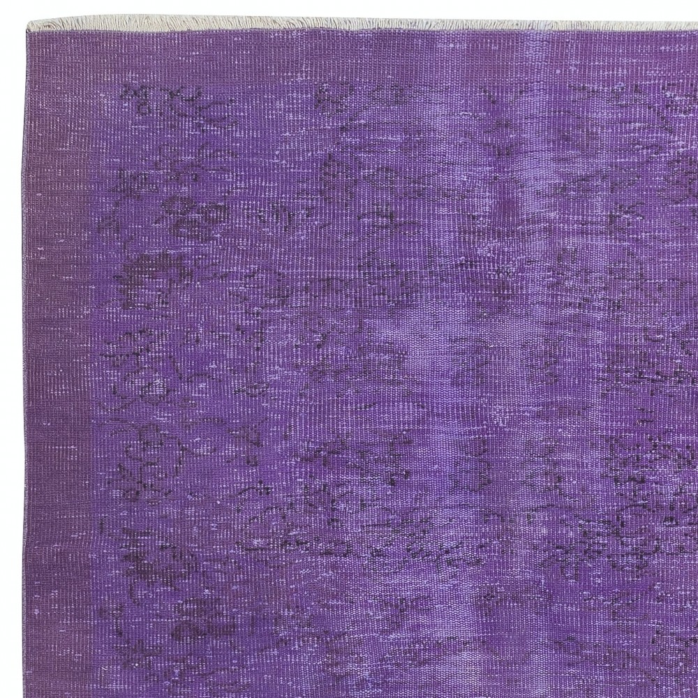Purple Color Handmade Wool Rug from Turkey, Great 4 Modern Interiors