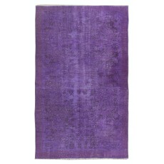 Purple Color Handmade Wool Rug from Turkey, Great 4 Modern Interiors