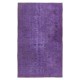 Purple Color Handmade Wool Rug from Turkey, Great 4 Modern Interiors