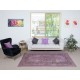 Modern Anti-bacterial Area Rug in Purple, Hand-Made in Turkey