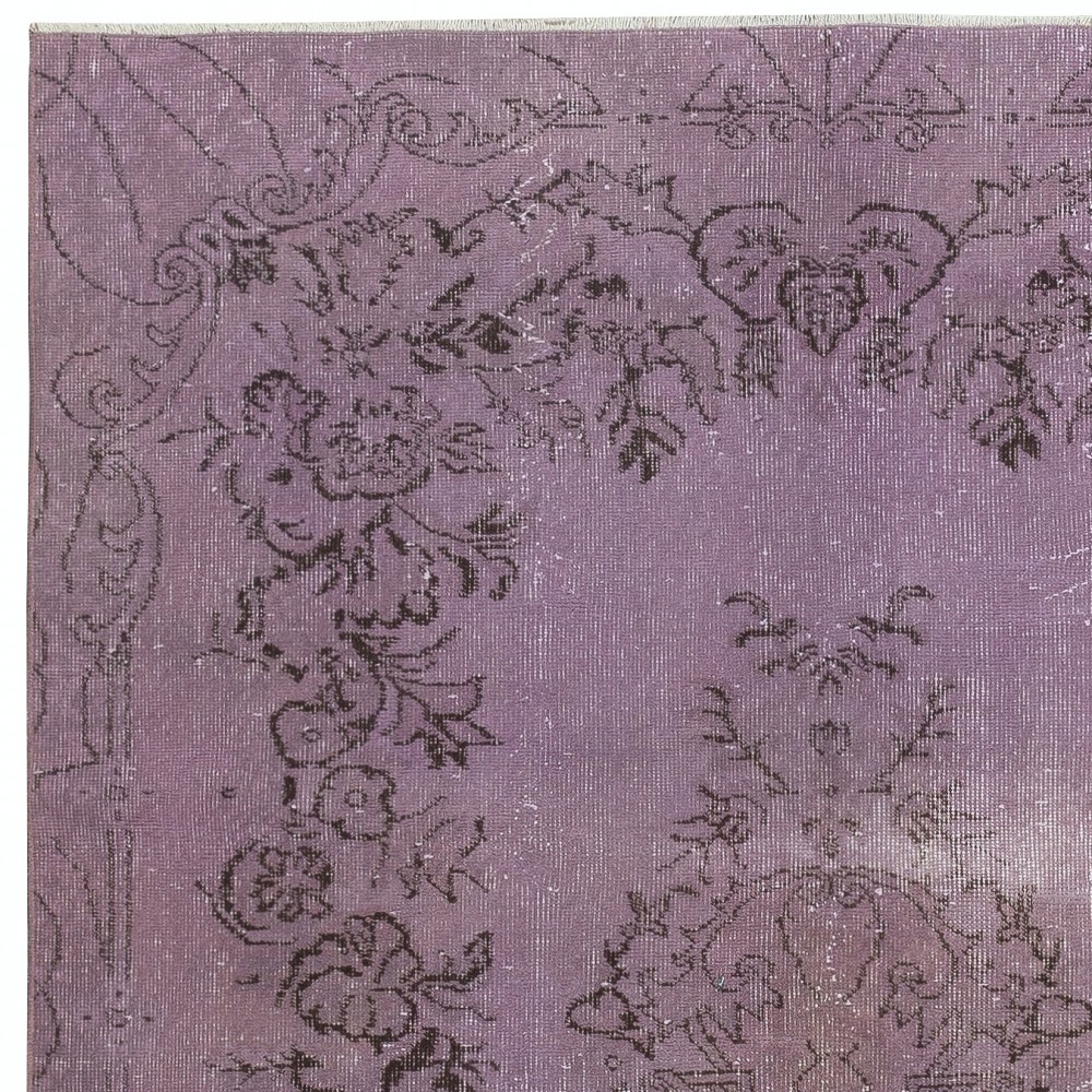 Modern Anti-bacterial Area Rug in Purple, Hand-Made in Turkey