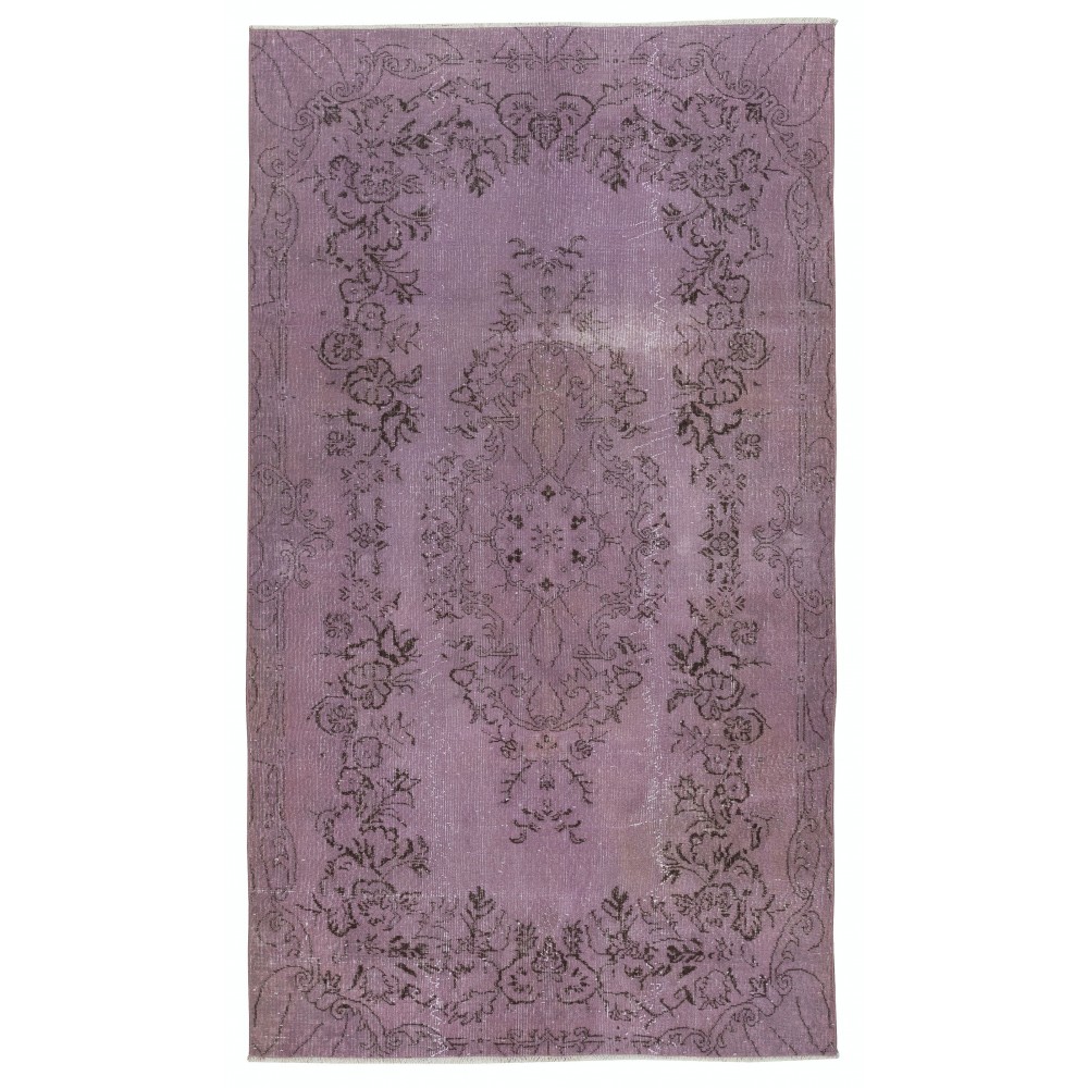 Modern Anti-bacterial Area Rug in Purple, Hand-Made in Turkey